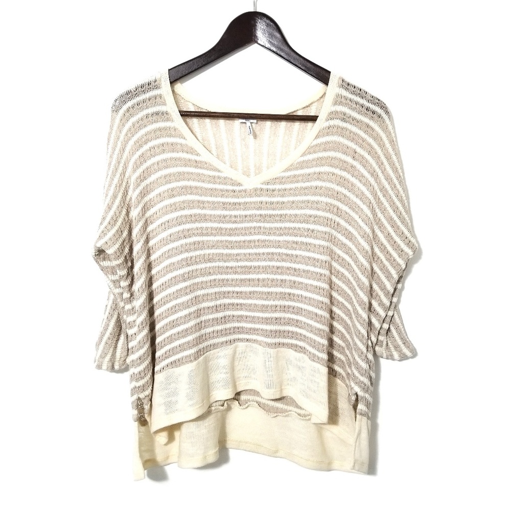 Splendid High-Low Dolman Sleeve V-Neck Sweater